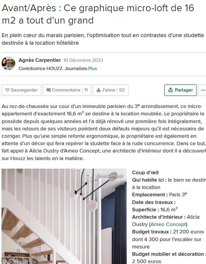 Houzz – Ce graphique micro-loft de 16 m2 a tout d&rsquo;un grand
